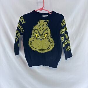 Grinch Boys Sweater Size 18 Months Black Green Knit Christmas